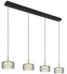 Globo Led-H&auml;ngeleuchte Fogsy, Klar, Schwarz, Metall, Kunststoff, Glas, F, 15x150x105