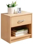 P & B Nachtschrank, Buche, Kunststoff, 1 Schublade(n) Schubladen, 39x41x28 cm,