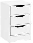 Mid.you Nachtschrank Skyport, Wei&szlig;, Holzwerkstoff, 3 Schublade(n) Schubladen,