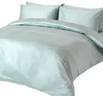 Homescapes Bio-Bettw&auml;sche, Hellblau, Textil, Rechteckig, 135x200 cm,...