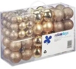 Relaxdays Weihnachtskugeln, Creme, Kunststoff, 6x7x6 cm, Dekoration,