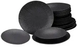 Creatable Tafelservice Vesuvio, Anthrazit, Keramik, 18-teilig, Uni, stapelbar, Essen