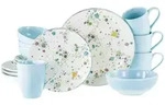 Creatable Kombiservice Candy Drops, Wei&szlig;, Hellblau, Keramik, 16-teilig, Punkte, 300