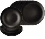 Seltmann Weiden Tafelservice, Schwarz, Keramik, 12-teilig, Rund, 2x2x2 cm, Essen &