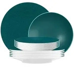 Seltmann Weiden Tafelservice, Petrol, Keramik, 12-teilig, Rund, 2x2x2 cm, Essen &