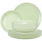 Seltmann Weiden Tafelservice, Gr&uuml;n, Keramik, 12-teilig, Rund, 2x2x2 cm, Essen &