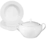 Seltmann Weiden Suppen-Set, Wei&szlig;, Keramik, 7-teilig, Rund, 2x2x2 cm, Essen &