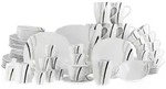 Creatable Kombiservice Square - City Line, Wei&szlig;, Keramik, 62-teilig, Streifen,...