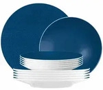Seltmann Weiden Tafelservice, Blau, Keramik, 12-teilig, Rund, 2x2x2 cm, Essen &