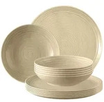 Seltmann Weiden Tafelservice, Beige, Keramik, 12-teilig, Rund, 2x2x2 cm, Essen &