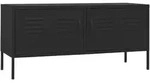 vidaXL Tv-Schrank, Schwarz, Metall, 1 F&auml;cher, Rechteckig, 105x50x35 cm, Wohnzimmer,