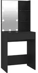 vidaXL Schminktisch, Schwarz, Holzwerkstoff, Strukturbuche, 1 Schubladen, Rechteckig,