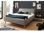 P & B Polsterbett Frieda, Grau, Holz, Esche, massiv, 140x200 cm, Reach, Schlafzimmer,