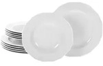 Creatable Tafelservice Arianne Weiss, Wei&szlig;, Keramik, 12-teilig, Uni, stapelbar,