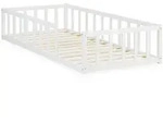 Homestyle4u Bodenbett, Wei&szlig;, Holz, 90x200 cm, Kinder- & Jugendzimmer, Kinderm&ouml;bel,