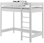 Lukdom Hochbett, Wei&szlig;, Holzwerkstoff, 80x180 cm, Kinder- & Jugendzimmer,