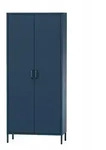 Jan Nowak Kleiderschrank, Blau, Metall, 80x185x45 cm, Schlafzimmer,...
