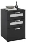 CARO-M&ouml;bel Nachttisch, Schwarz, Holzwerkstoff, Mode, 40x63x38 cm, Schlafzimmer,