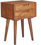 Mid.you Nachtschrank Skyport, Sheesham, Holz, Sheesham, massiv, 2 Schublade(n)