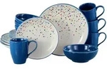 Creatable Kombiservice Joy Blau-bunt, Blau, Creme, Keramik, 16-teilig, Punkte, 300