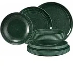 Seltmann Weiden Teller-Set, Dunkelgr&uuml;n, Keramik, 18-teilig, Rund, 2x2x2 cm, Essen &