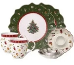 Villeroy & Boch Fr&uuml;hst&uuml;cks-Set, Gr&uuml;n, Wei&szlig;, Keramik, 6-teilig, Rund, 2x2x2 cm,