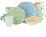 Creatable Kombiservice Confetti, Hellblau, Hellgr&uuml;n, Hellgelb, Keramik, 16-teilig,