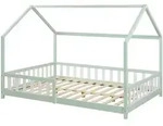 [en.casa] Hausbett, Mintgr&uuml;n, Holz, Kiefer, 120x200 cm, Kinder- & Jugendzimmer,