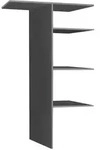 Carryhome Inneneinteilung, Grau, Holzwerkstoff, 4 F&auml;cher, 96x150x50 cm, BQ -