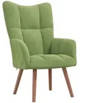vidaXL Sessel, Hellgr&uuml;n, Holz, Rechteckig, 61.5x95.5x69 cm, Wohnzimmer, Sessel,