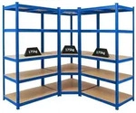 Proregal Eckregal, Blau, Metall, Rechteckig, 90x180x60 cm, Freizeit, Heimwerken,