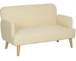 Homcom 2-Sitzer-Sofa,, Wei&szlig;, Textil, 74x79x130 cm, Wohnzimmer, Sofas & Couches,