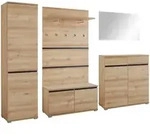 Carryhome Garderobe, Buche, Anthrazit, Holzwerkstoff, 5-teilig, 276x200x40 cm,