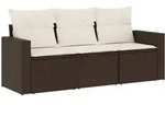 vidaXL Garten-Sofagarnitur, Braun, Kunststoff, Gartenm&ouml;bel, Gartenm&ouml;bel-Sets