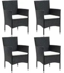 vidaXL Gartenst&uuml;hle, Schwarz, Naturmaterialien, 58x84x53 cm, Gartenm&ouml;bel,