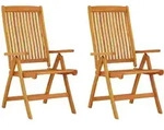 vidaXL Klappbare, Braun, Holz, 58x112x71 cm, Gartenm&ouml;bel, Gartenst&uuml;hle,
