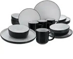 Creatable Kombiservice Nordic Cool Black, Schwarz, Grauwei&szlig;, Keramik, 16-teilig, 300