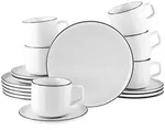 Creatable Kaffeeservice Chef Collection Black Line, Schwarz, Wei&szlig;, Keramik,