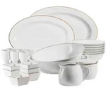M&auml;ser Kombiservice Professional Dining, Wei&szlig;, Gold, Keramik, 24-teilig, 400...