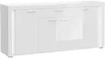Mid.you Sideboard, Wei&szlig; Hochglanz, Kunststoff, 3 F&auml;cher, 182x84x42 cm, FSC Mix,