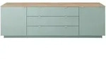 Hom`in Sideboard Lahore, Mintgr&uuml;n, Eiche Artisan, Holzwerkstoff, 3 F&auml;cher, 3