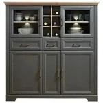 Hom`in Highboard, Eiche Artisan, Holzwerkstoff, 9 F&auml;cher, 3 Schublade(n) Schubladen,