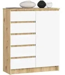 Akord Kommode, Eiche Artisan, Wei&szlig;, Holzwerkstoff, Nachbildung, Holz Optik, 3