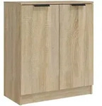vidaXL Sideboard, Sonoma Eiche, Holz, Strukturbuche, 2 F&auml;cher, Rechteckig, 60x70x30