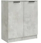vidaXL Sideboard, Grau, Holz, Strukturbuche, 1 F&auml;cher, Rechteckig, 60x70x30 cm,