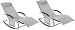 SoBuy Sonnenliege, Hellgrau, Metall, 63x87x150 cm, Gartenm&ouml;bel, Gartenliegen