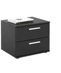 CARO-M&ouml;bel Nachttisch, Schwarz, Holzwerkstoff, Mode, 45x37x38 cm, Schlafzimmer,