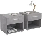 CARO-M&ouml;bel Nachttisch, Grau, Holzwerkstoff, Mode, 42x38x30 cm, Schlafzimmer,