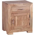 Mid.you Nachtschrank Skyport Mumbai, Akazie, Holz, Akazie, massiv, 1 Schubladen,