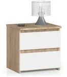 Akord Nachtschrank, Sonoma Eiche, Wei&szlig;, Holzwerkstoff, Nachbildung, Holz...